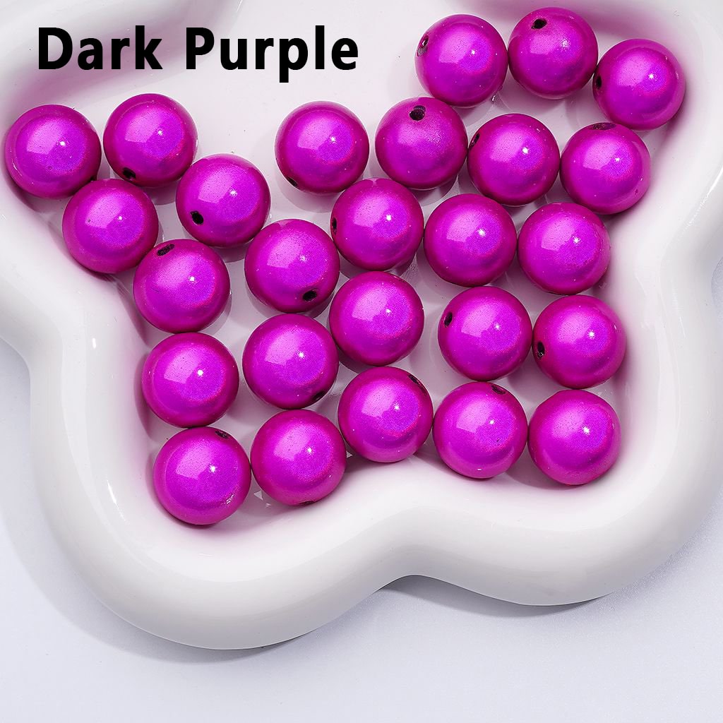 Glossy Multi-Color Shiny Round Acrylic Beads, 16MM