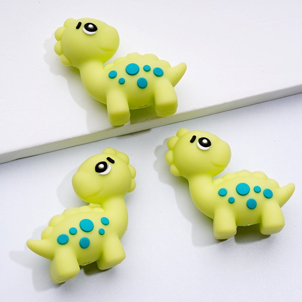 3D Cute Mini Dinosaurs Silicone Focal Beads