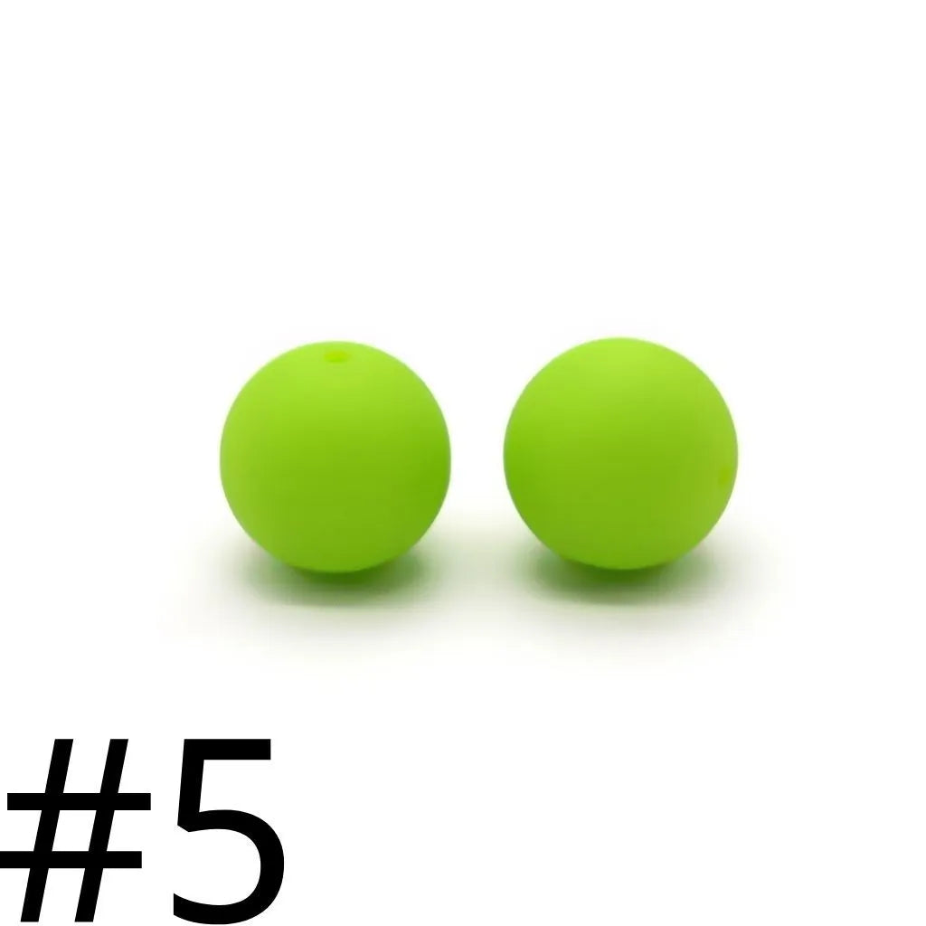 Silicone Beads, Solid Colors, 15 mm