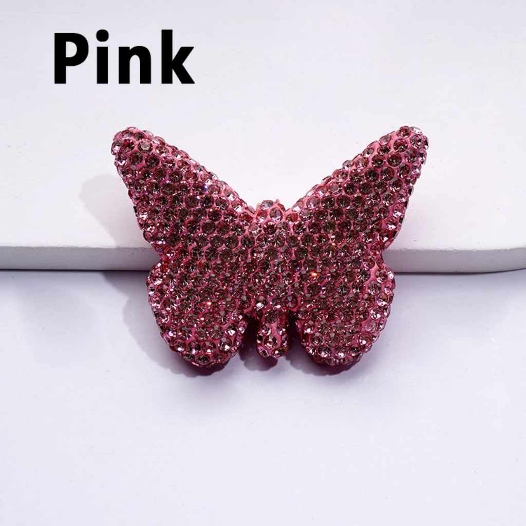 Elegant Multi-Color Butterfly Clay Beads Adorned with Sparkling Rhinestones Approx. 54x41MM