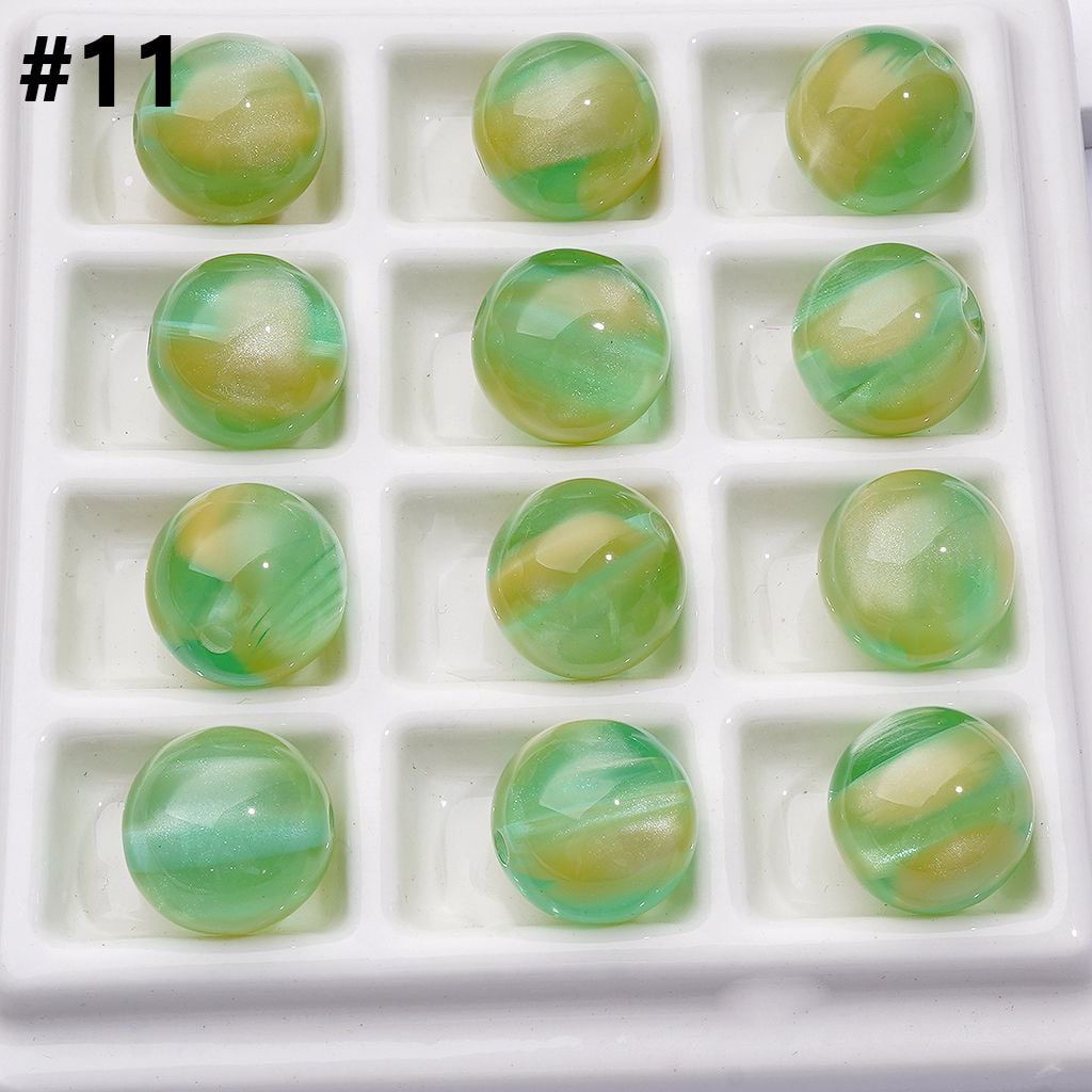 Cat Eye Acrylic Beads – 16MM Round Multicolor Laser Effect for Jewelry & Craft Projects