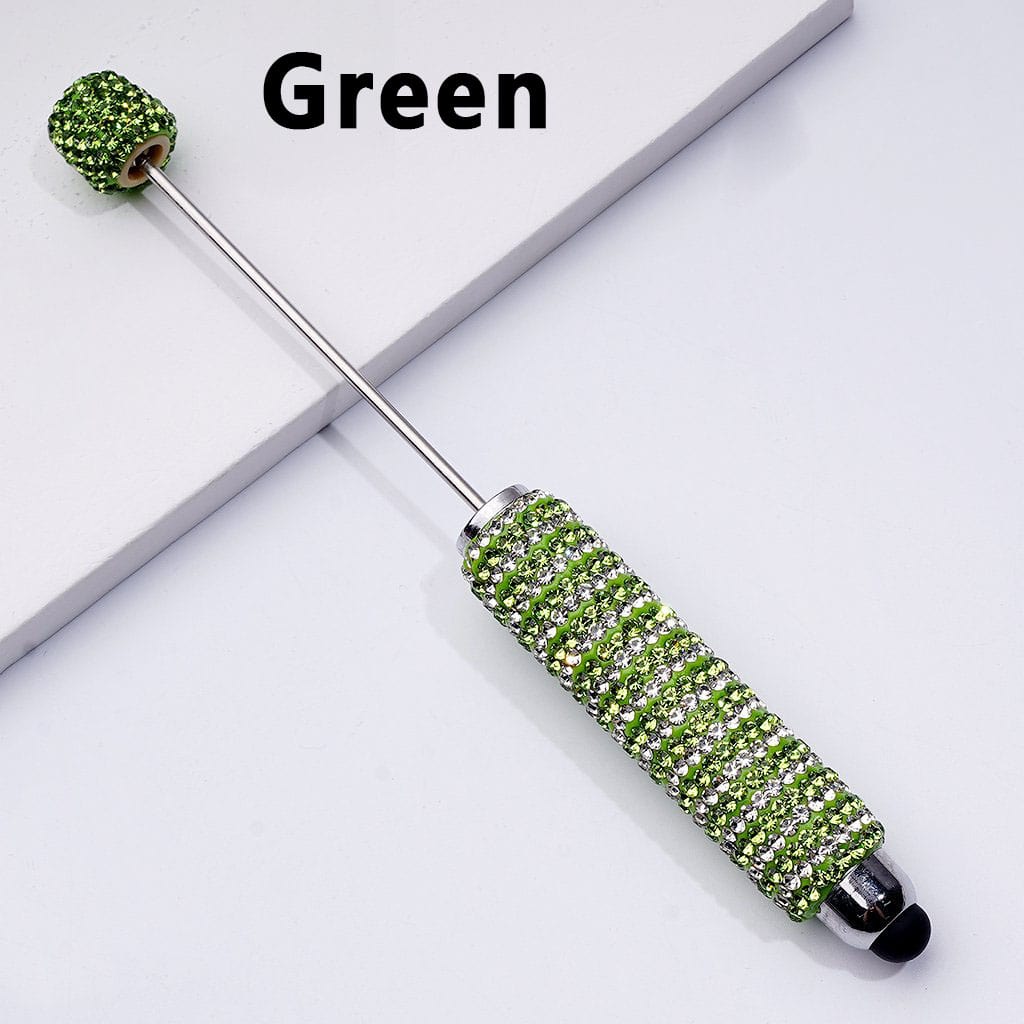 Glamorous Beadable Stylus Pens – Sparkling Double-Color Rhinestones & Clay Design
