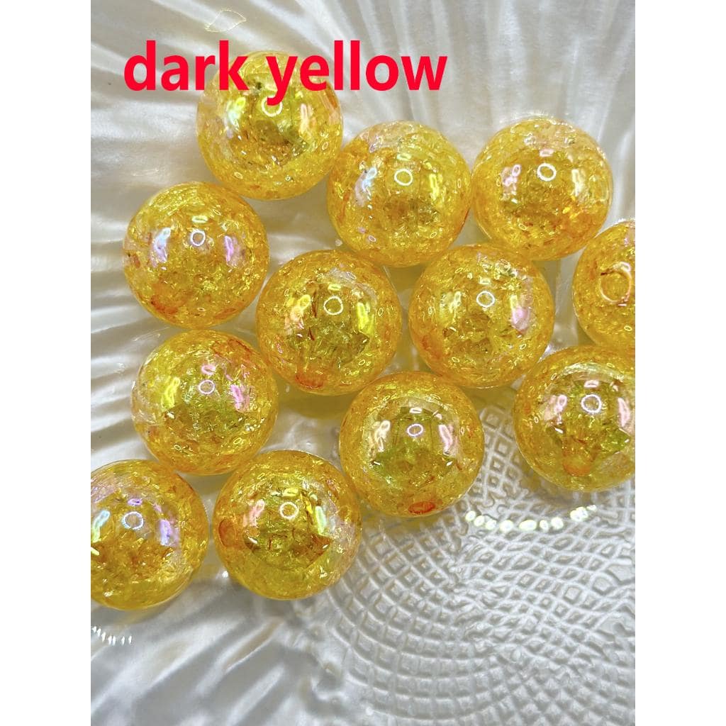 UV Finish Various Colors Crackle Acrylic Beads 16 mm