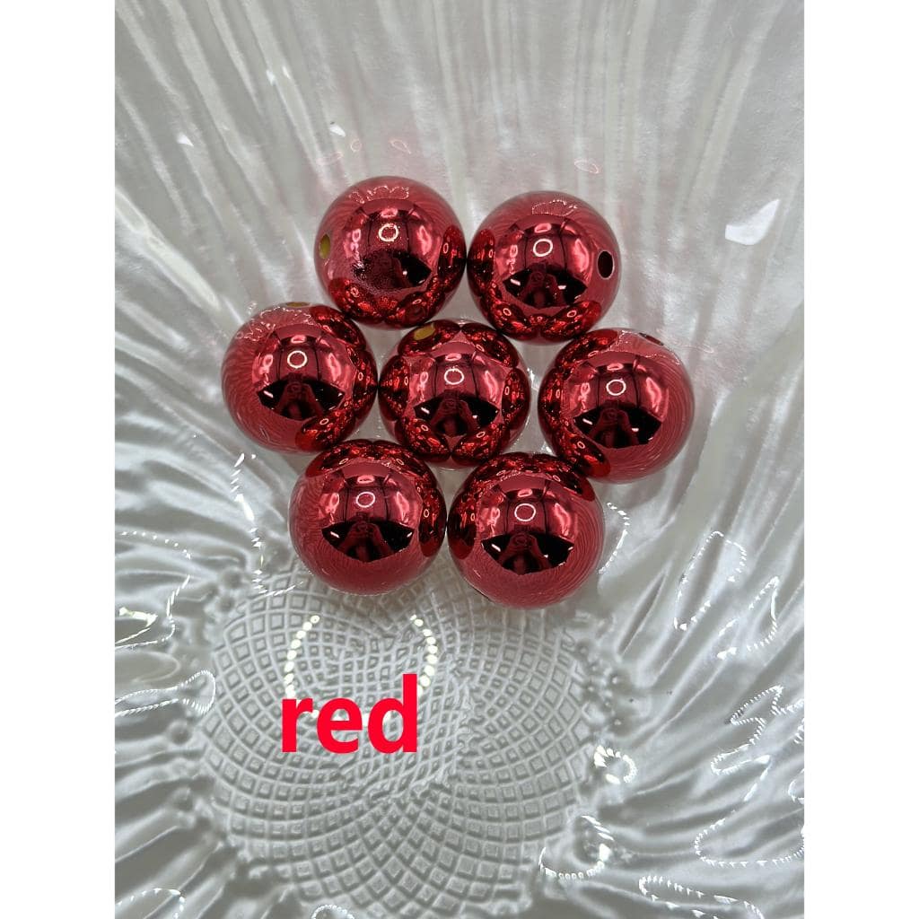 Cute Glossy Metallic Finish Acrylic Beads Large 20mm, XBL