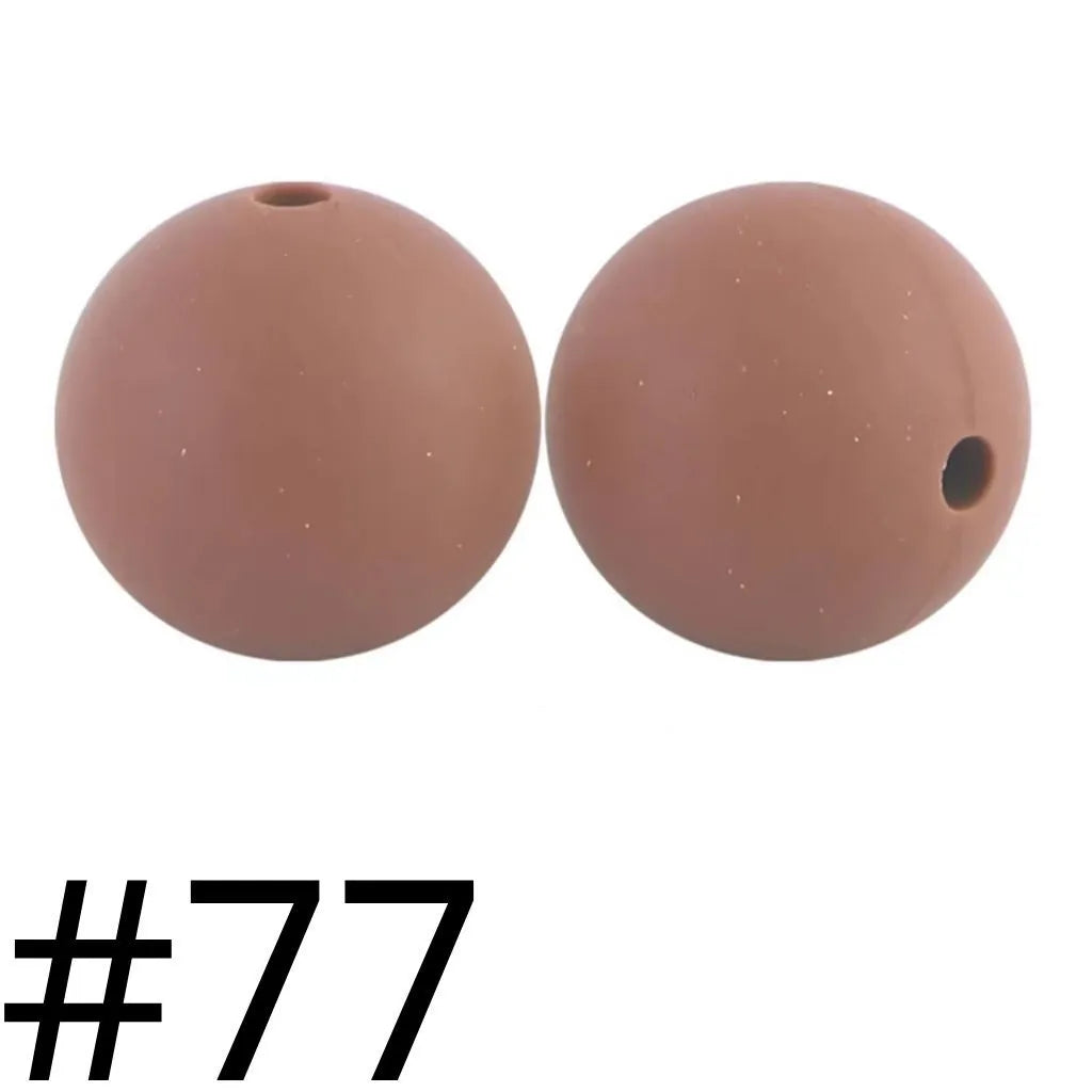 Silicone Beads, Solid Colors, 15 mm