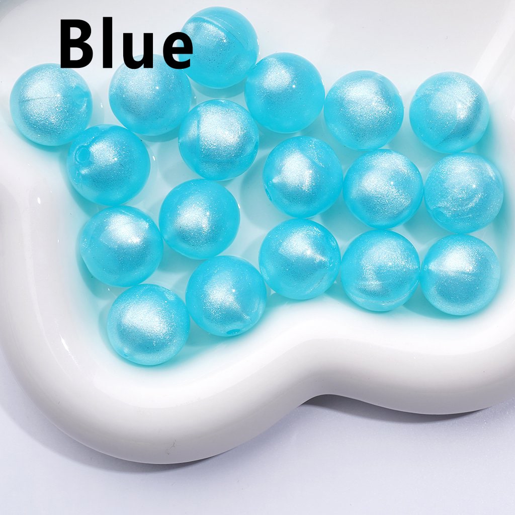 Glossy Multi-Color Round Acrylic Beads – Sparkling Glitter Finish, 16MM