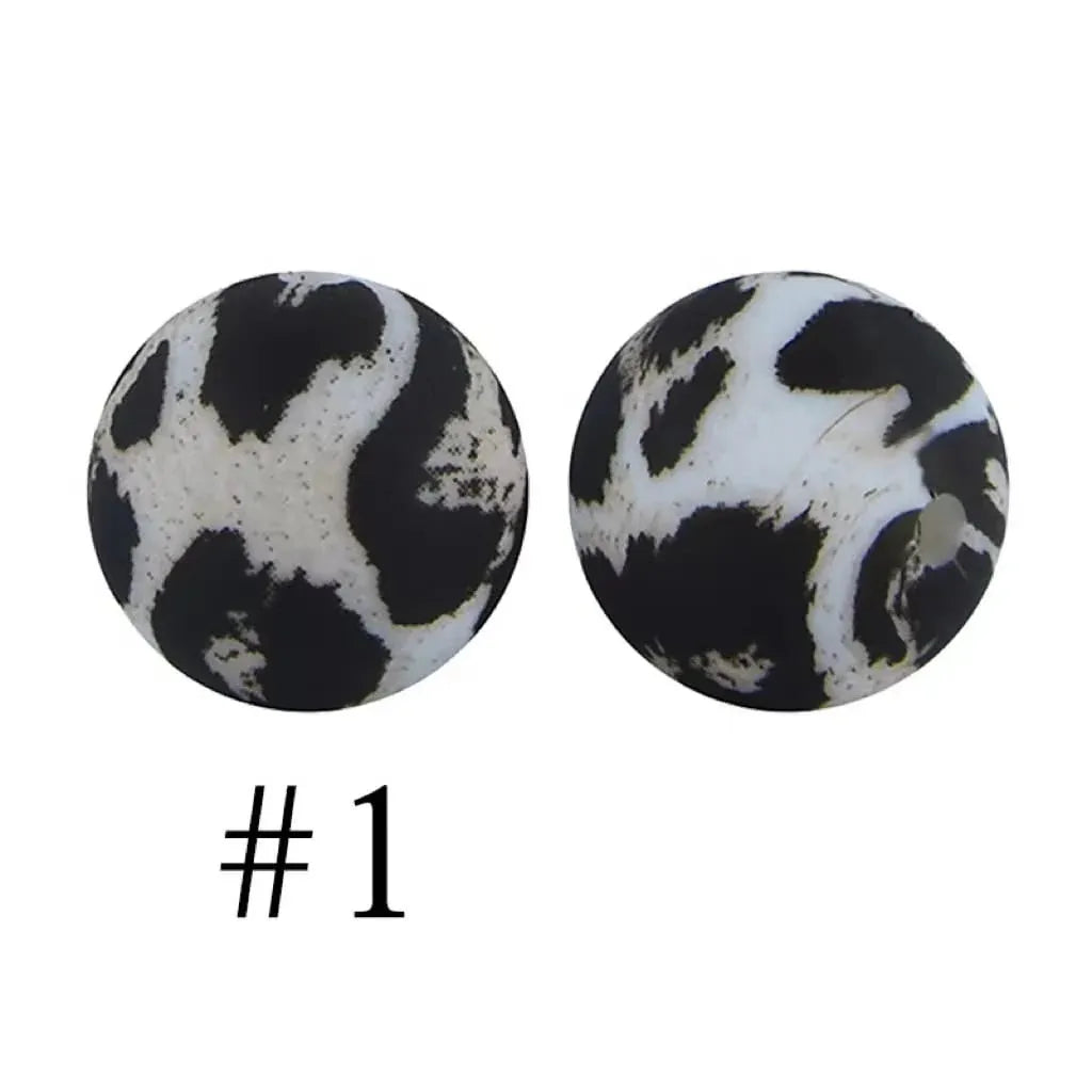 Printed Silicone Beads 15 mm