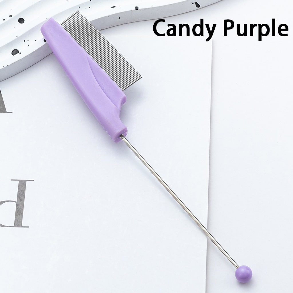 DIY Beadable Hair Comb for Pets Solid Color 168mm Randam mix