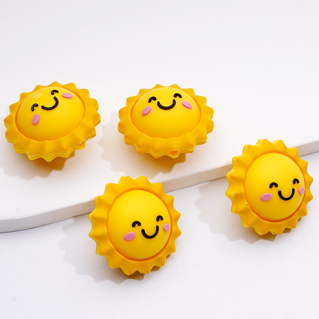 3D Mini School Theme with Traffic Light and Sun Design Silicone Focal Beads