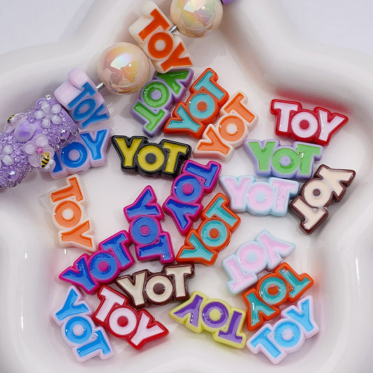 TOY Letters Cute Acrylic Beads 25*12MM (Single Color is available for 200pcs Whole bag)