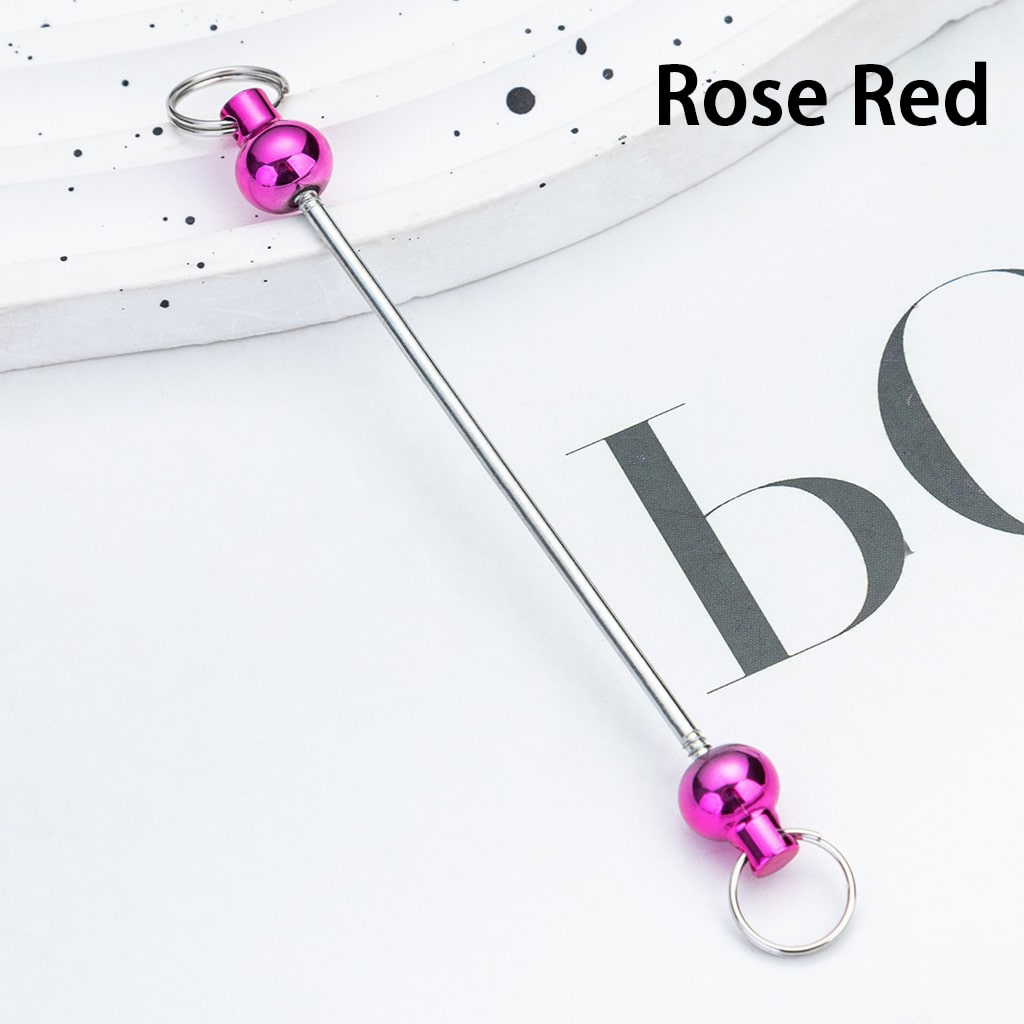 DIY Metallic Keychain Bar Accessories in Metallic Colors with Round Beads 10cm