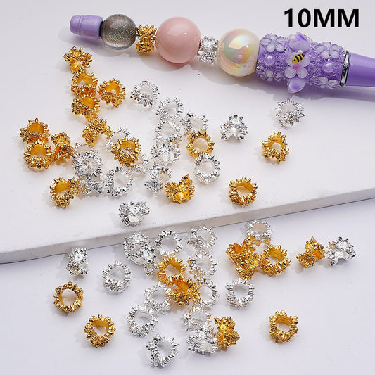 Irregular Shape Flowers Spacer Beads Gold Silver Alloy, 10MM