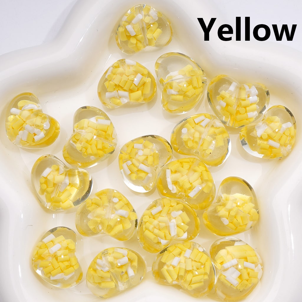 Heart Shape with Candy Sticks Inside Luminous Acrylic Beads 23×18MM Clear Single Color