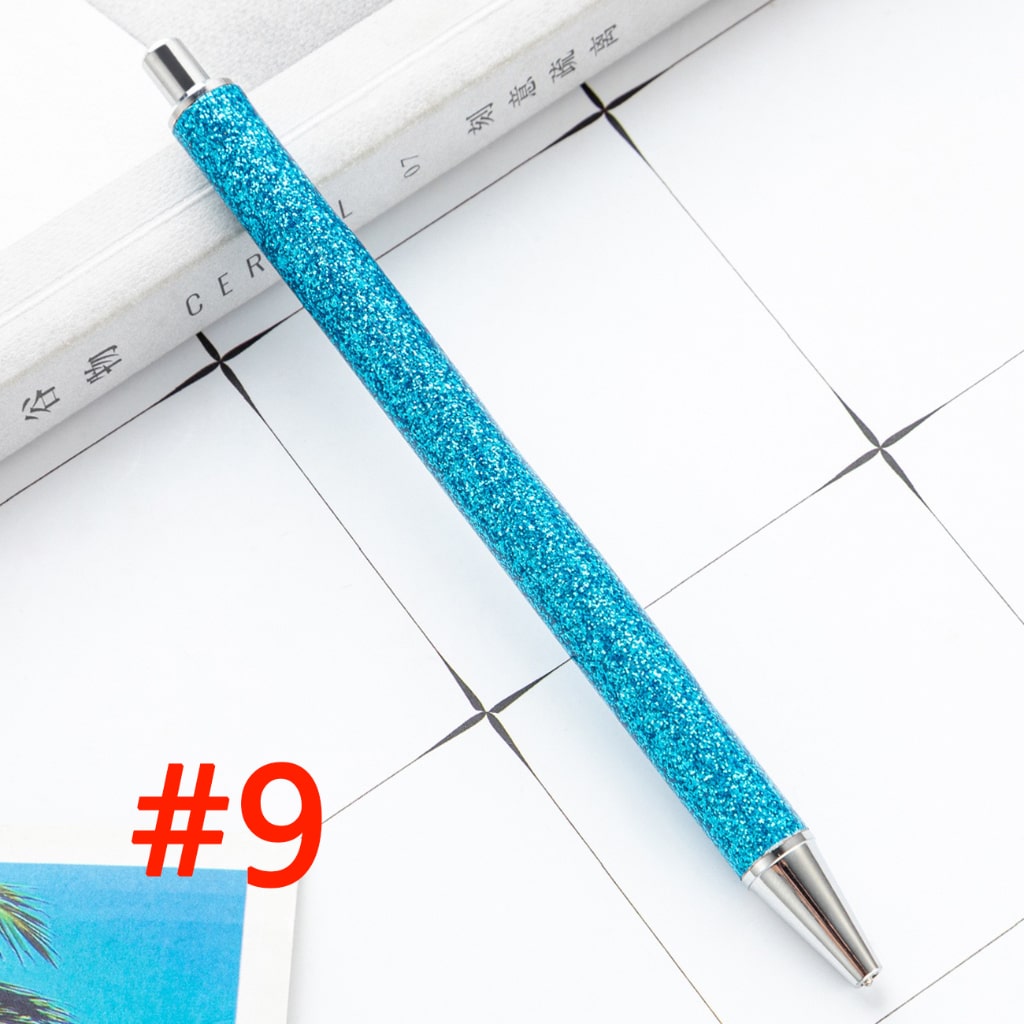 Sublimation Ballpoint Pen, Push Ballpoint Pen with Glitter Effect in Gold Color