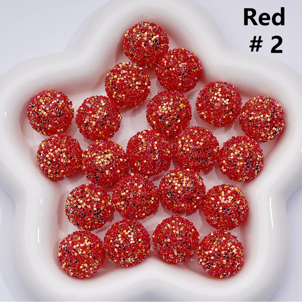 Clear Round Acrylic Beads 20MM Multicolor Shiny Confetti Accent for Crafts