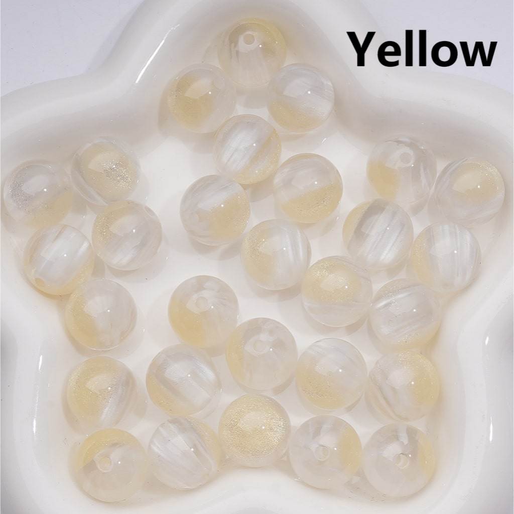 Gold Glitter Double Color Color Changing Round Acrylic Beads, 16MM (Single Color is available for 200pcs(Whole bag))