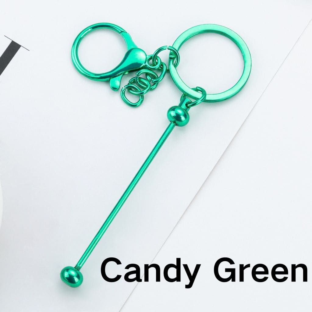 UV Coating Beadable Metal Keychain with Bar and Lobster Clasp, 148MM (Please Read the Description)