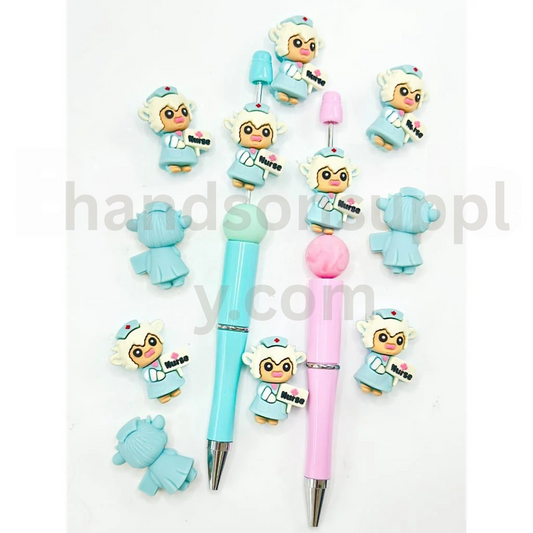 Cute Nurse Sheep Hospital 3D Little Silicone Focal Beads