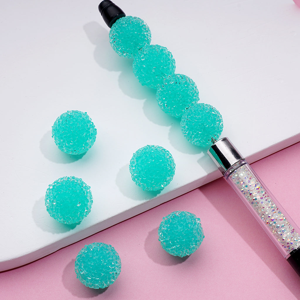 Clear Rhinestones Hard Sugar Beads in Jelly Colors Acrylic Beads 16mm Random Mix