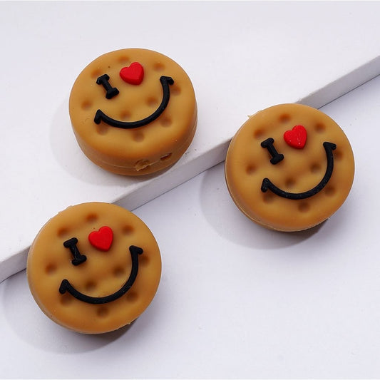 Charming & Vibrant "I Love" Red Heart Smile Face Beads – Perfect for Crafting