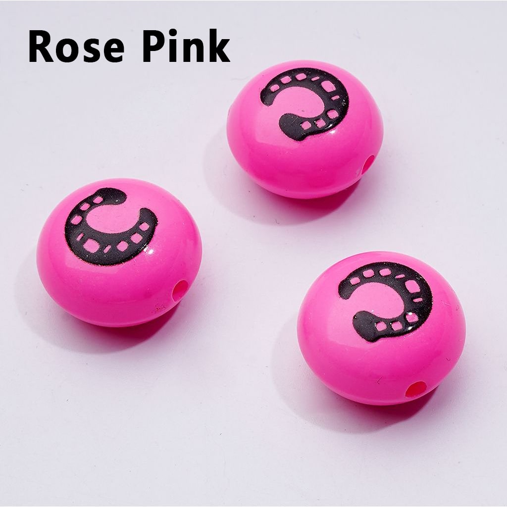 Mini Colorful Flat Acrylic Beads with English Letter Prints – 10x16MM