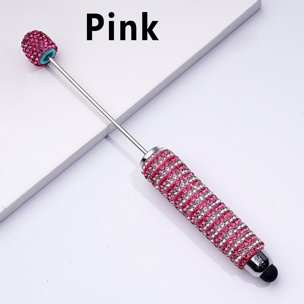Glamorous Beadable Stylus Pens – Sparkling Double-Color Rhinestones & Clay Design