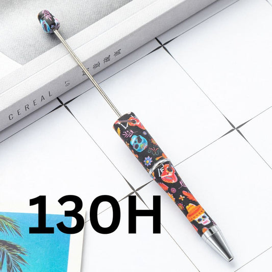Black Color Skeleton Halloween Printed Beadable Pens Number 130H
