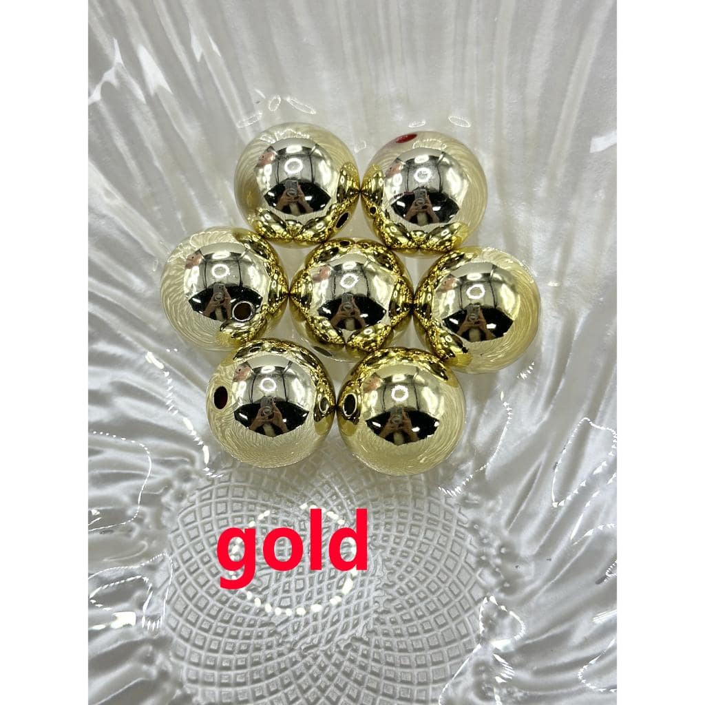 Cute Glossy Metallic Finish Acrylic Beads Large 20mm, XBL