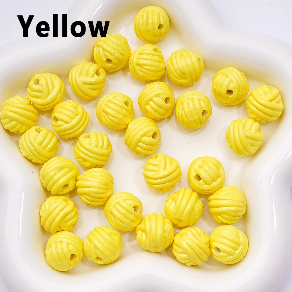 Adorable Multi-Color Yarn Ball Acrylic Beads – 16MM Craft Supplies