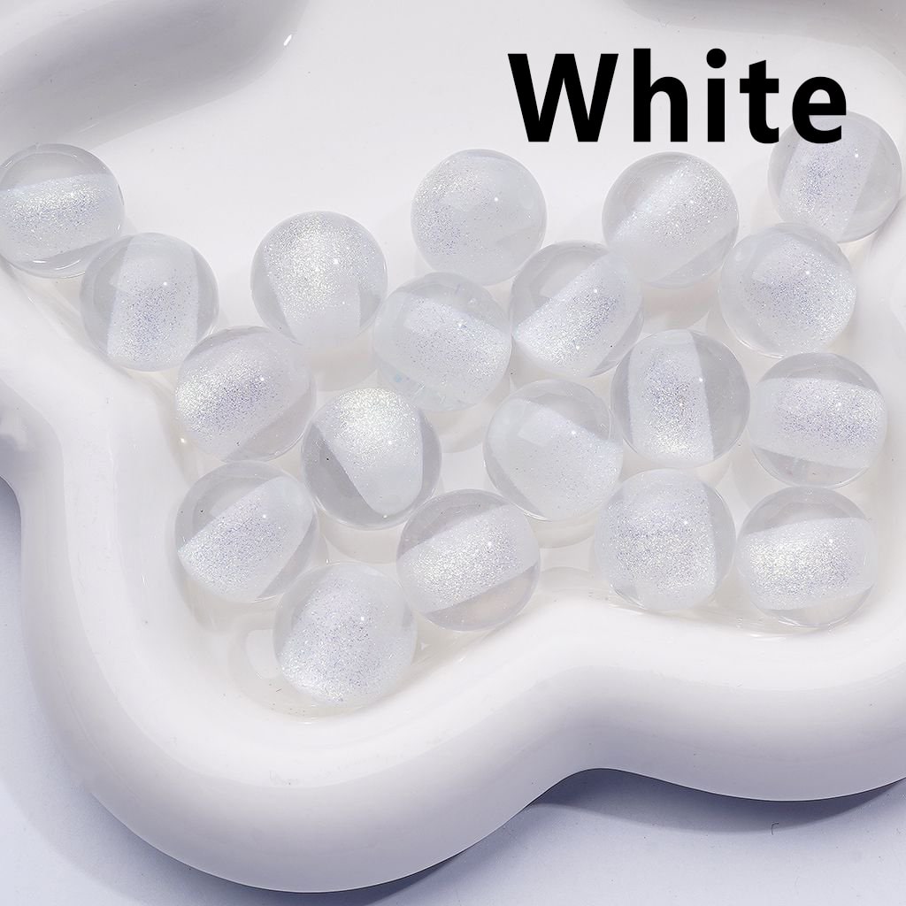 Multi-Color Luminous Glitter Sugar Core Inside Clear Round Acrylic Beads 16MM