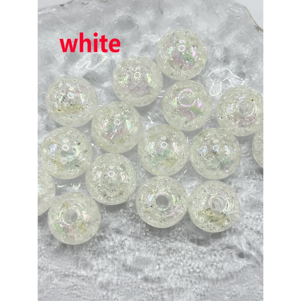 UV Finish Various Colors Crackle Acrylic Beads 16 mm