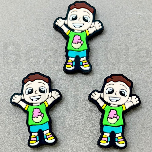 Young Boy Little Cute Silicone Focal Beads