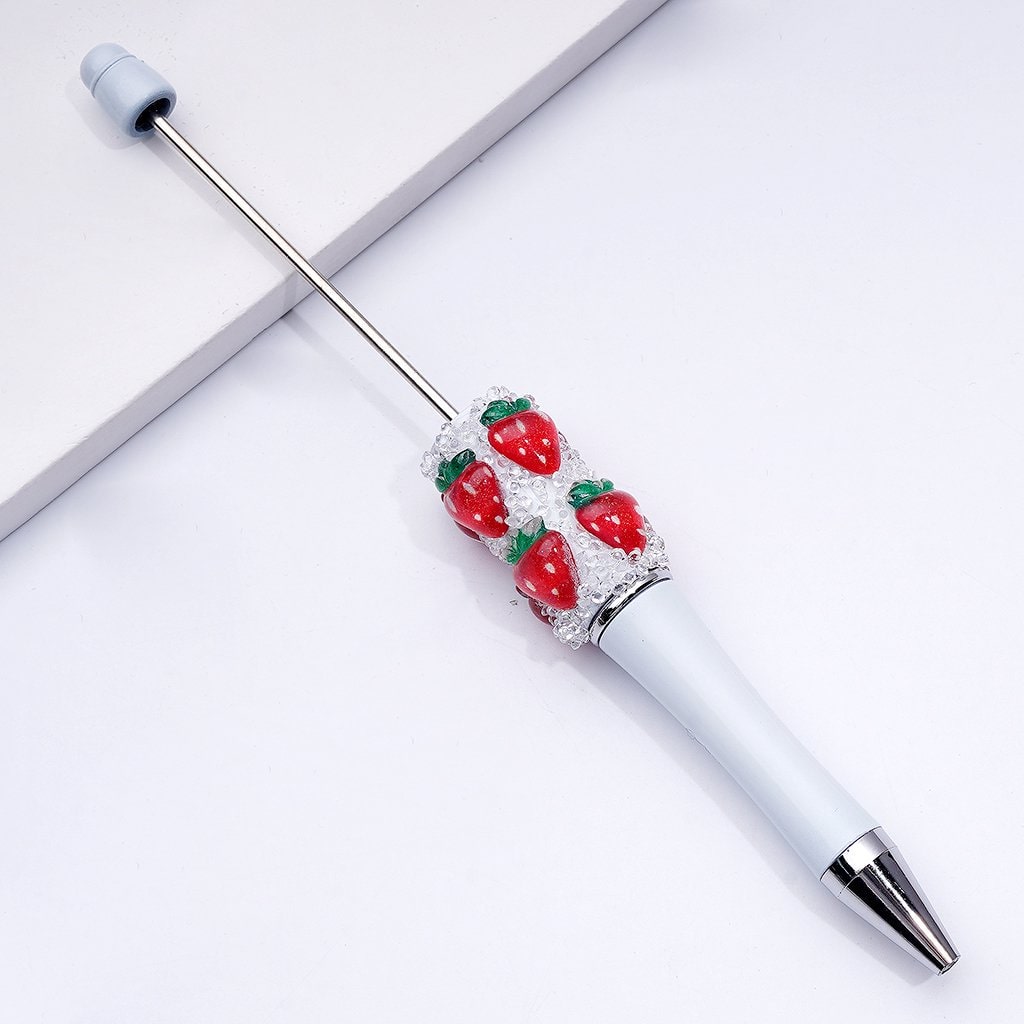 Vibrant Fruit-Themed Beadable Pens – Clear Sugar White Design for a Fresh Look