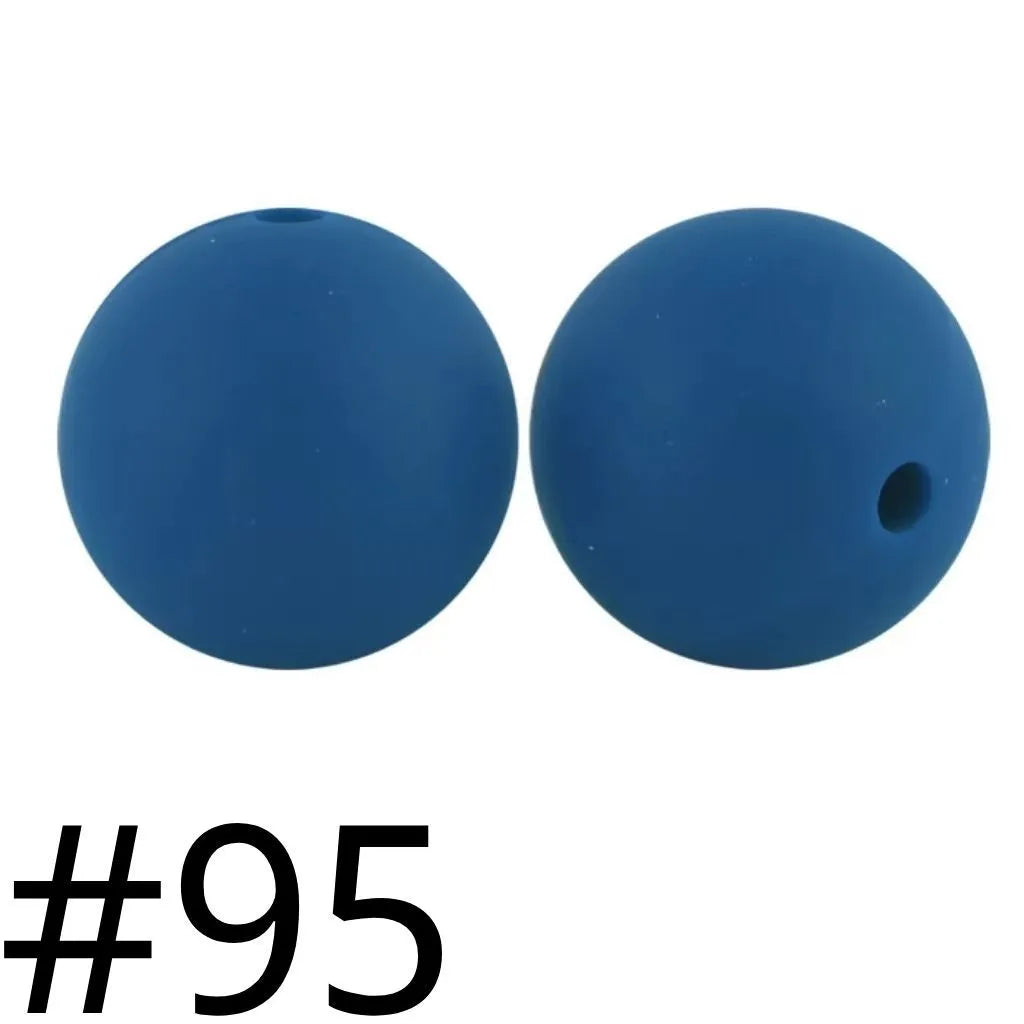 Silicone Beads, Solid Colors, 15 mm