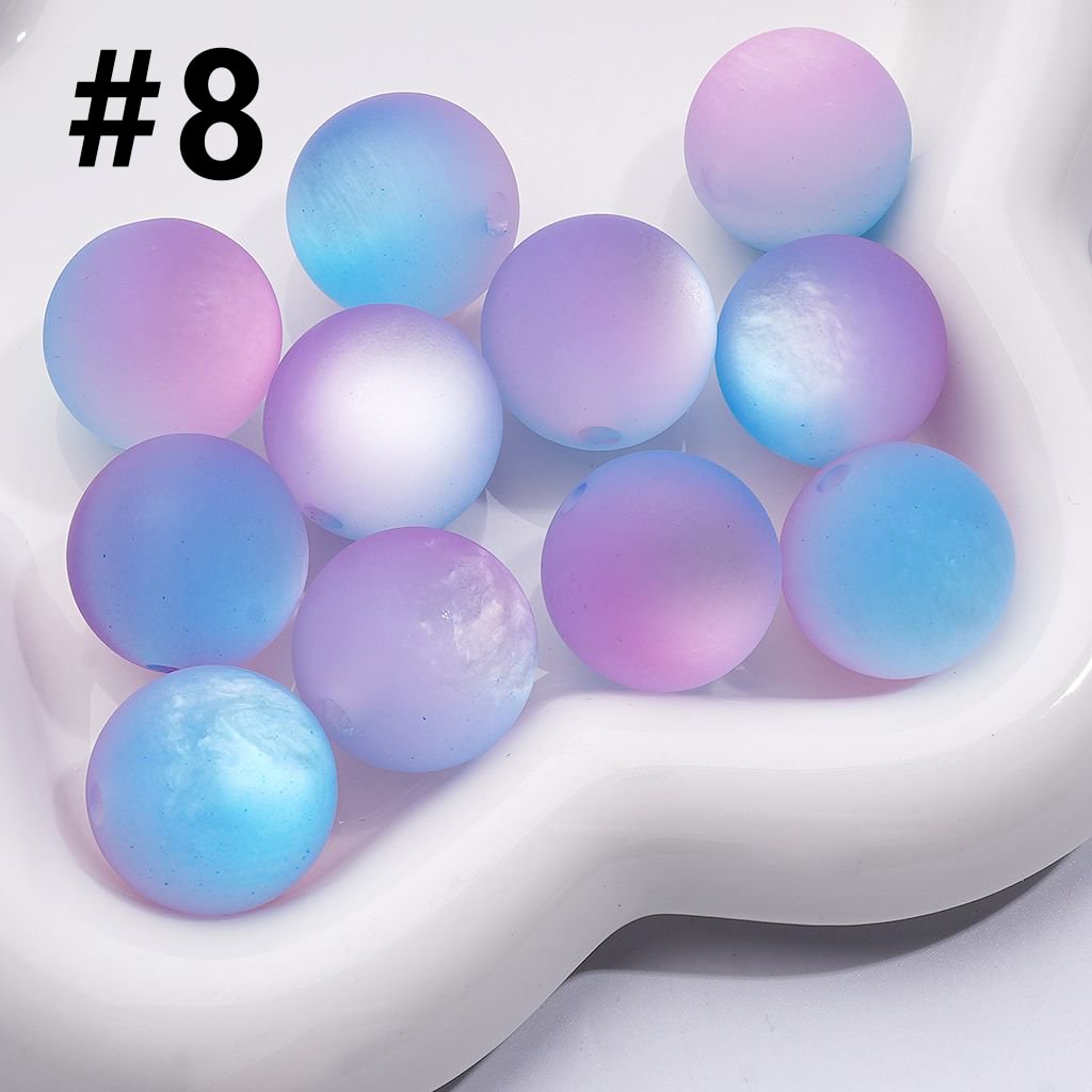 Oversized Frosted Matte Cat Eye Beads – Dual-Color Acrylic, 20MM