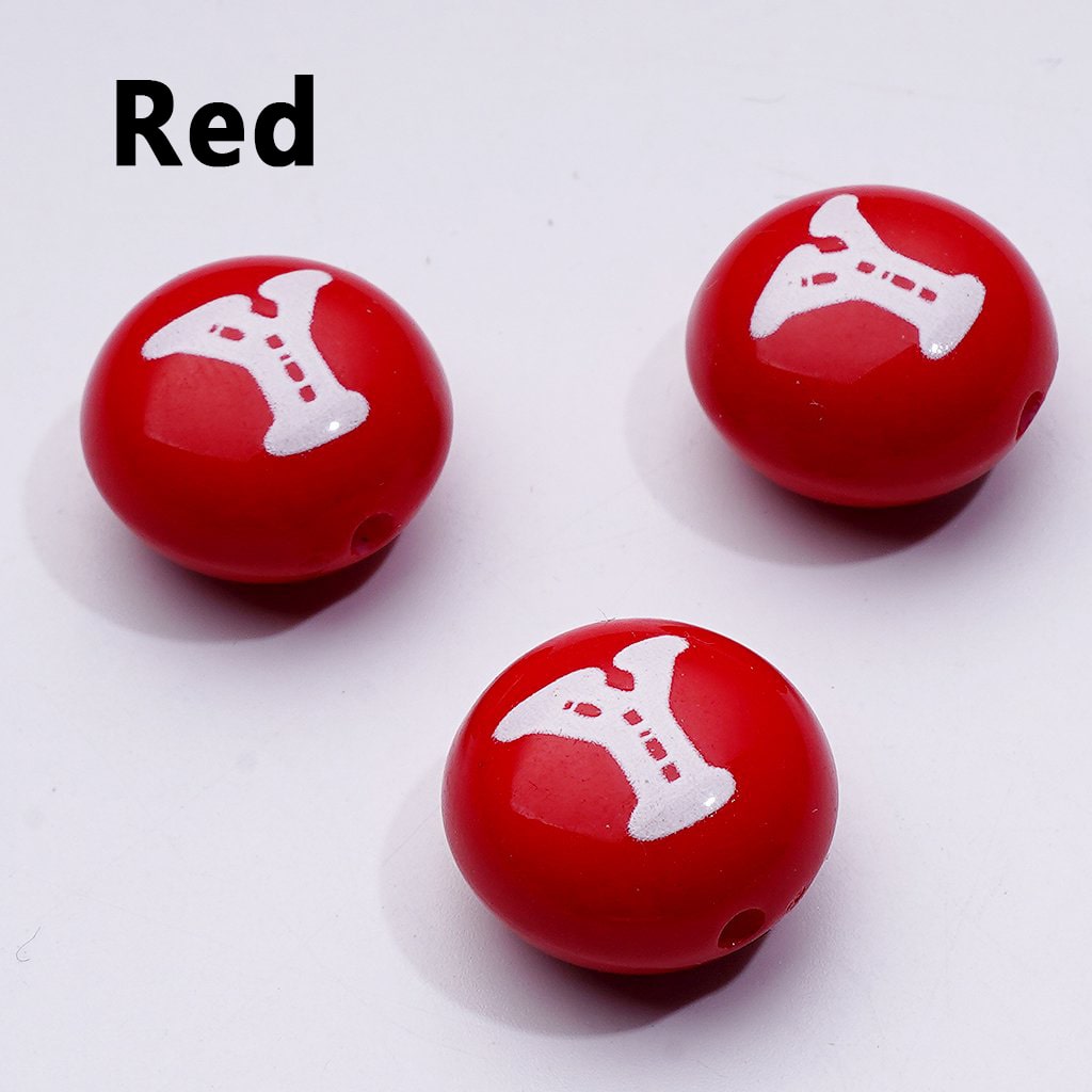 Mini Colorful Flat Acrylic Beads with English Letter Prints – 10x16MM