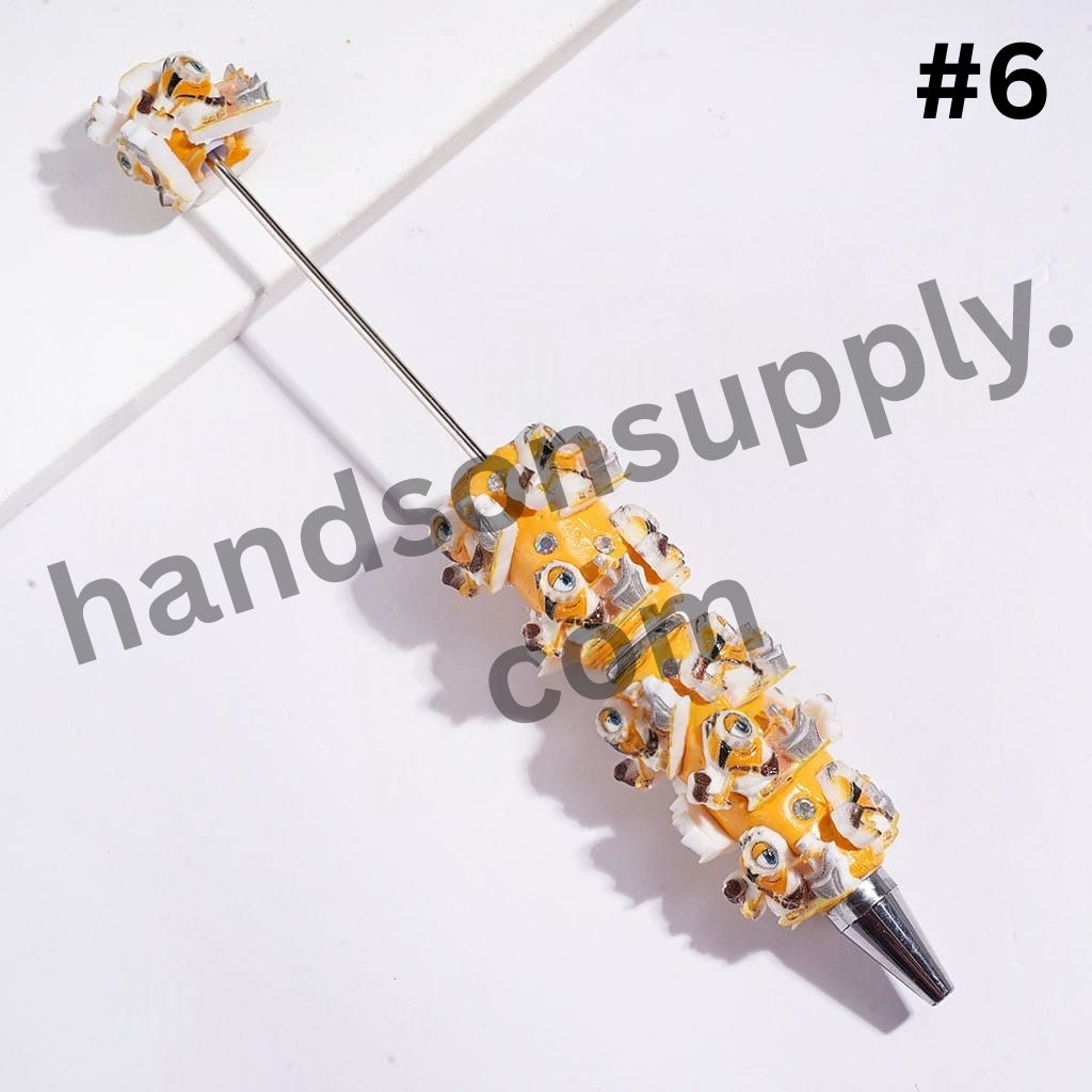 Cheerful Yellow Banana, Shark & Octopus Monster Character Beadable Clay Pens, Assorted Styles