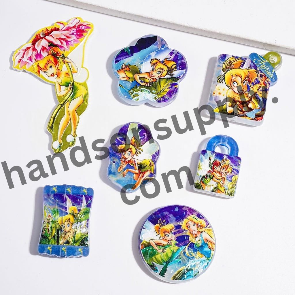 Adorable Little Flying Fairy Cartoon Character Series Acrylic Beads and Pendant, Random Mix