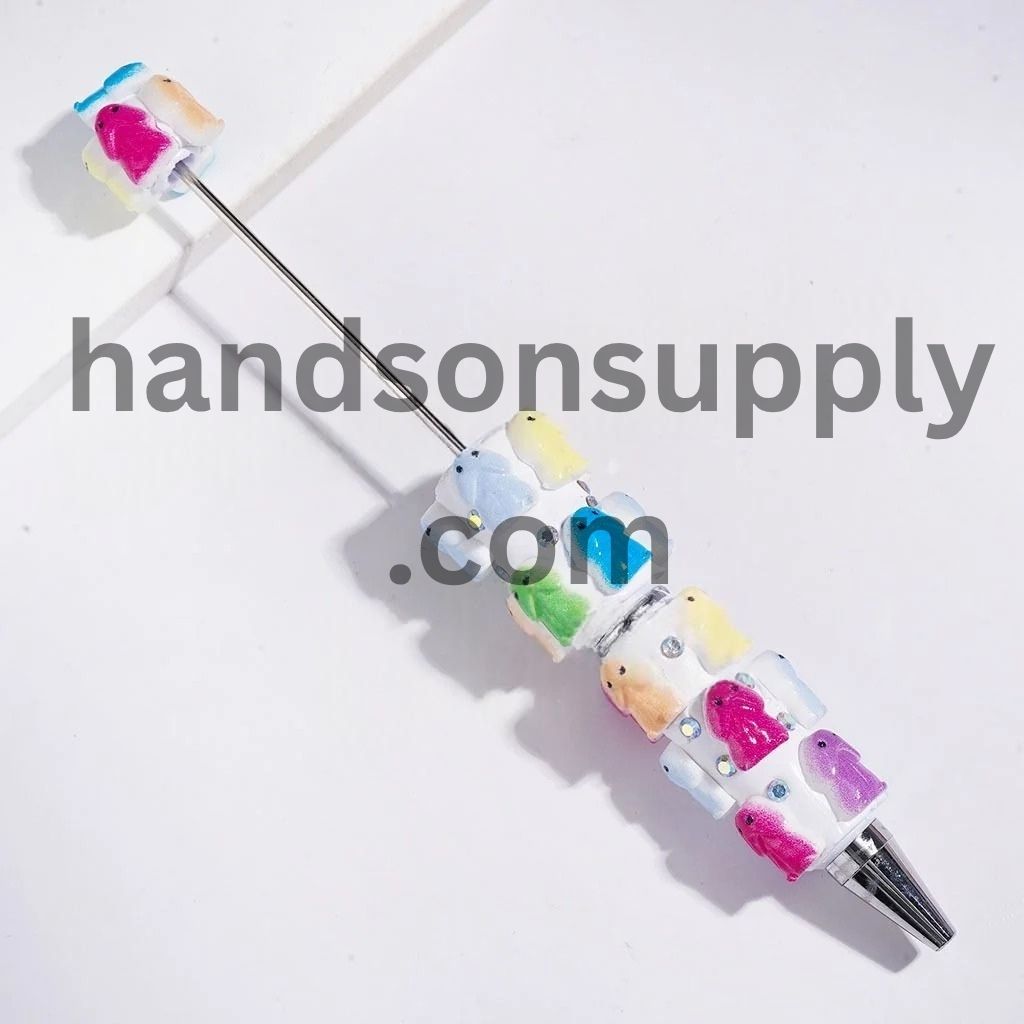 Stylish Man Exclusive Theme with Sparkling AB Rhinestone Beadable Clay Pens, Multicolor Random Mix