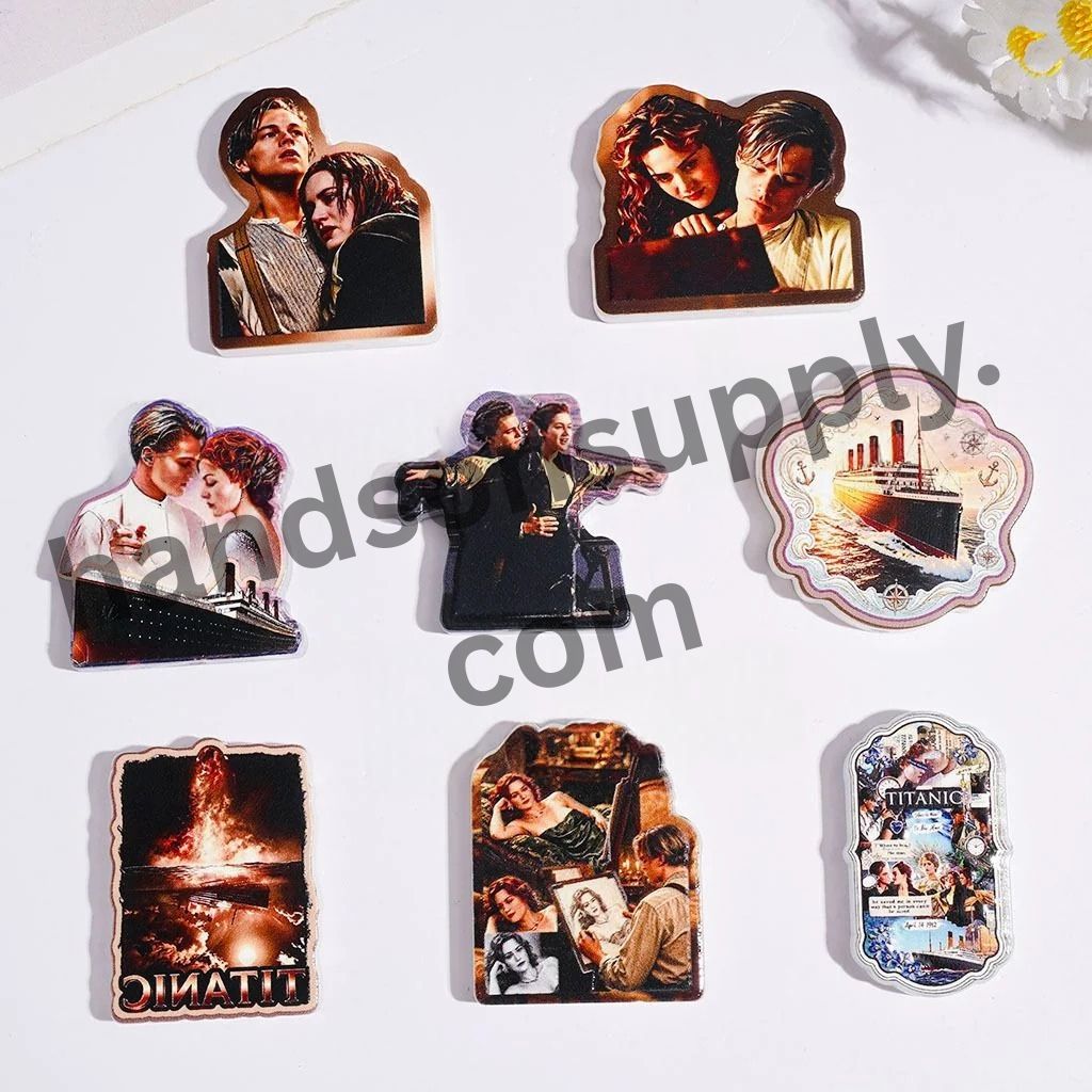 Timeless Ocean Liner Romantic Love Movie Series Acrylic Beads, Random Mix
