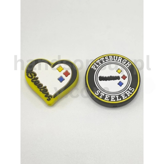 Pittsburgh Football Team Theme Sports Design Silicone Focal Beads – Random Mix Color
