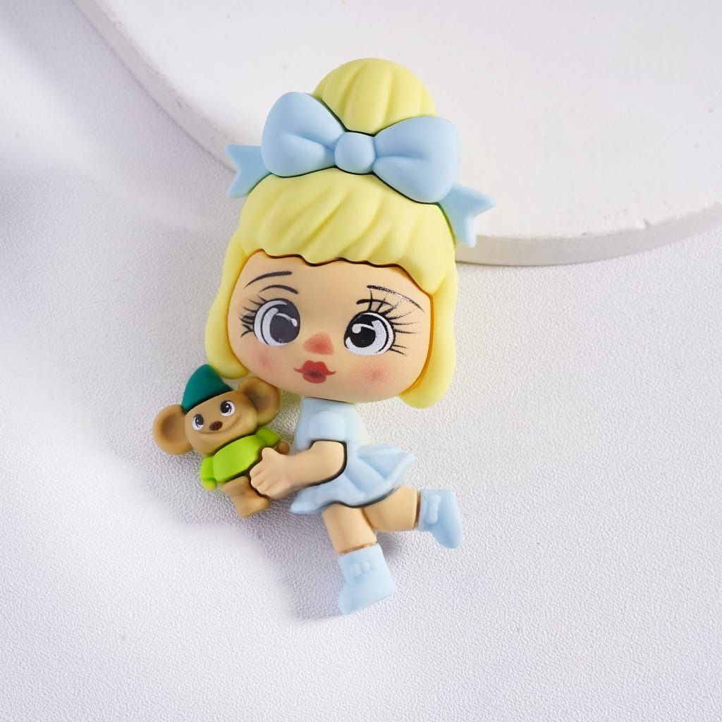 Soft PVC Rubber Princess Girl Figurine Beads Adorable Princess Series Holding Items