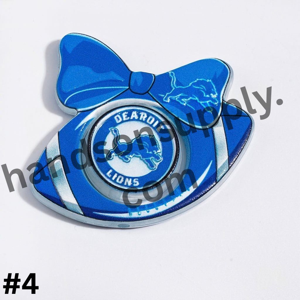 American Football Team Design Hollow Bowtie Frame with Flat Round Acrylic Beads Collection Set, Large Size