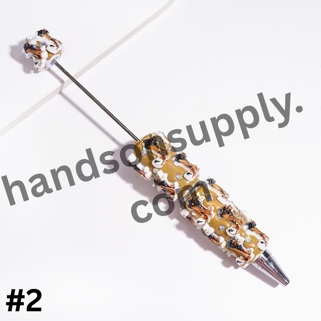 Iconic Lion Leader Character Series Design with Sparkling AB Rhinestones Beadable Clay Pens
