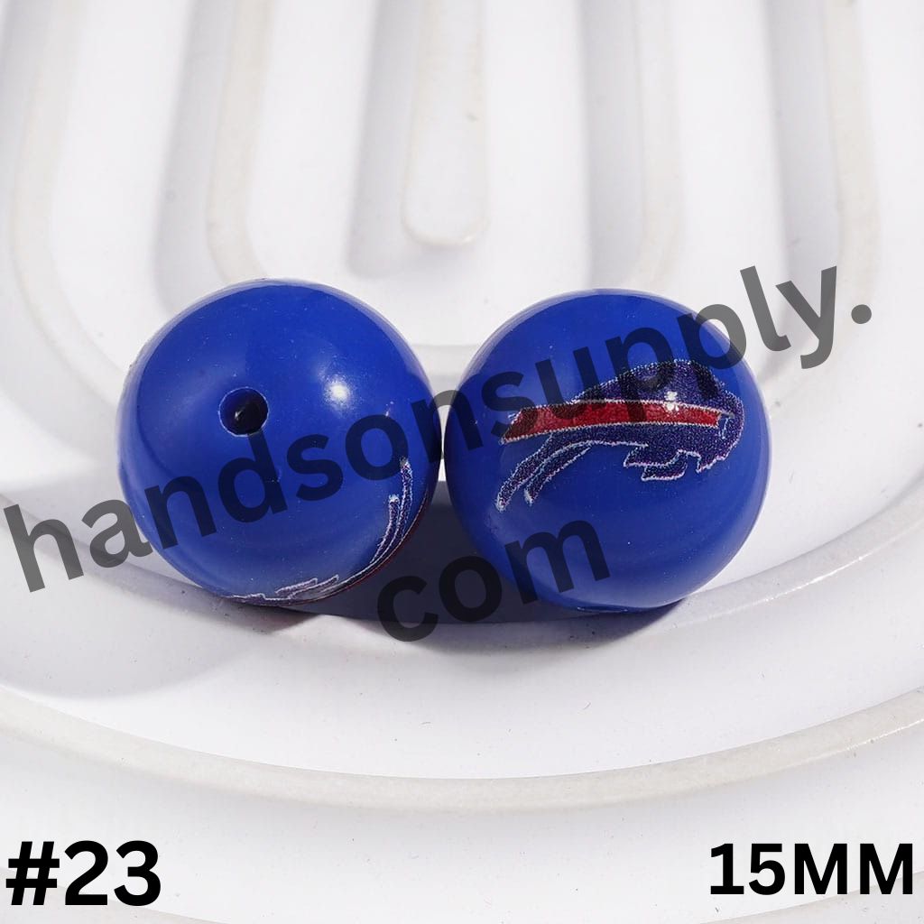 American Football Team Acrylic Beads for Bracelets, 15MM