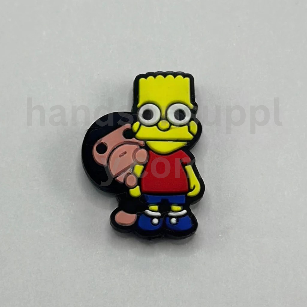 Monkey Bart with Yellow Sempsns Cartoon Character Design Silicone Focal Beads
