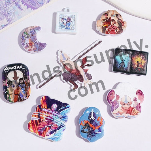 Whimsical Eastern Fantasy Cartoon Character Series Acrylic Beads & Pendants, Random Mix