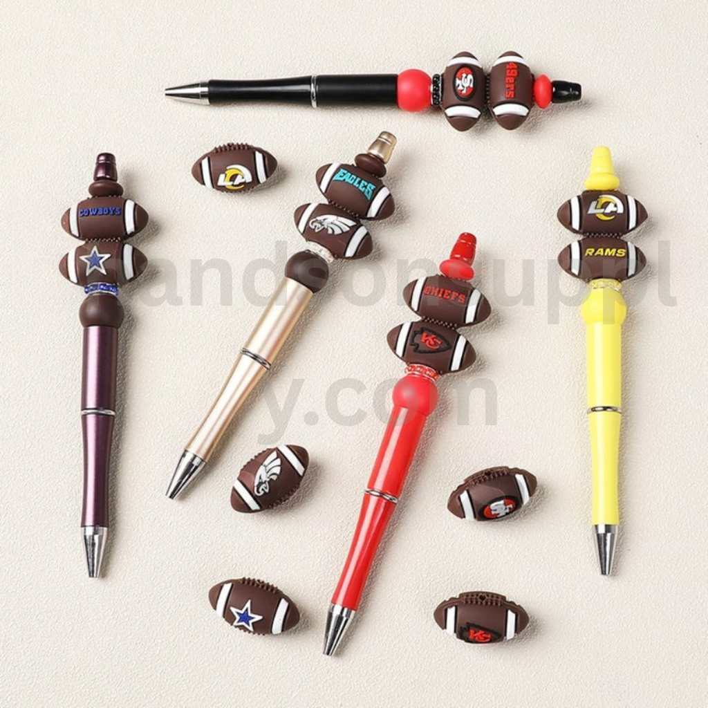3D USA Football Team Themed Sports Silicone Focal Beads