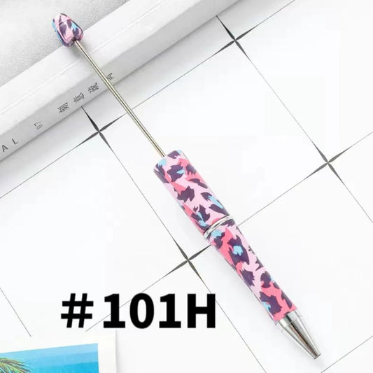Black and Pink Camo Printed Beadable Pens Number 101H