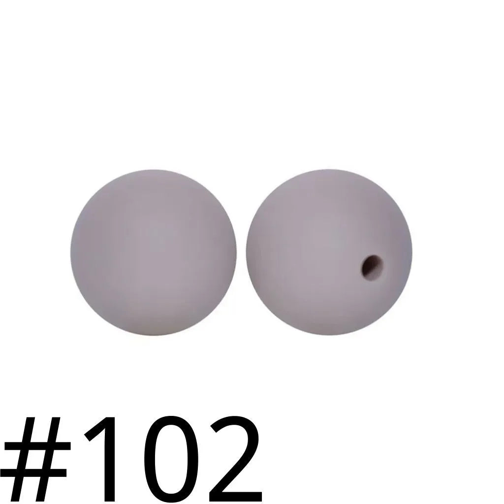 Silicone Beads, Solid Colors, 15 mm